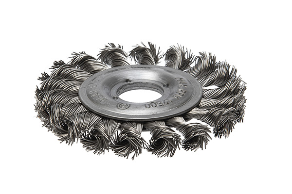 Щетка цилиндрическая, жгутовая, узкий шов, для УШМ № 581 ПрофОснастка Эксперт D125 мм RPM 12500 SS (нерж) 0,5