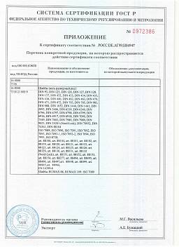 Сертификат на Саморез с потайной гол. нерж. А2 DIN 7982 6